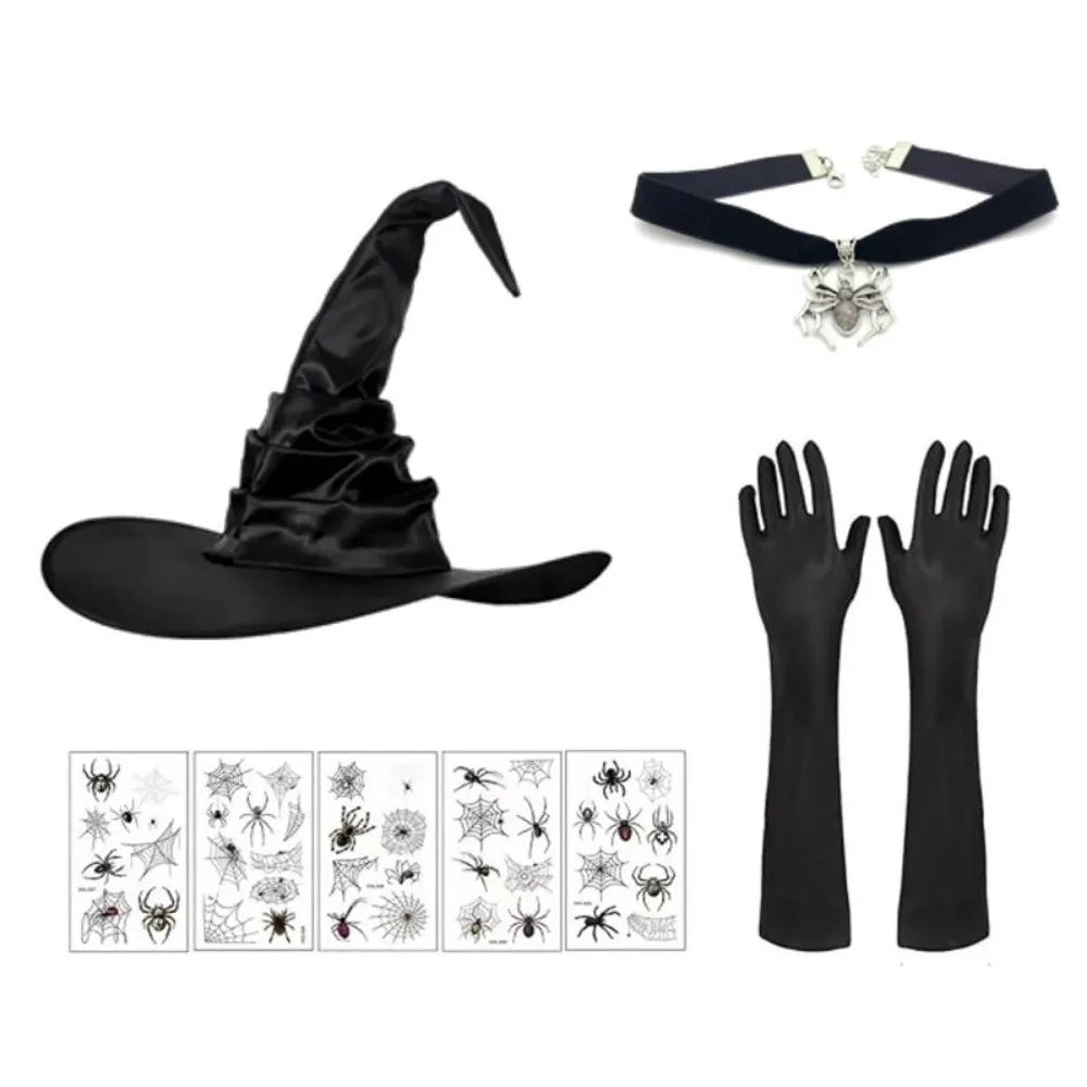 Ensemble chapeau et gants de sorcière