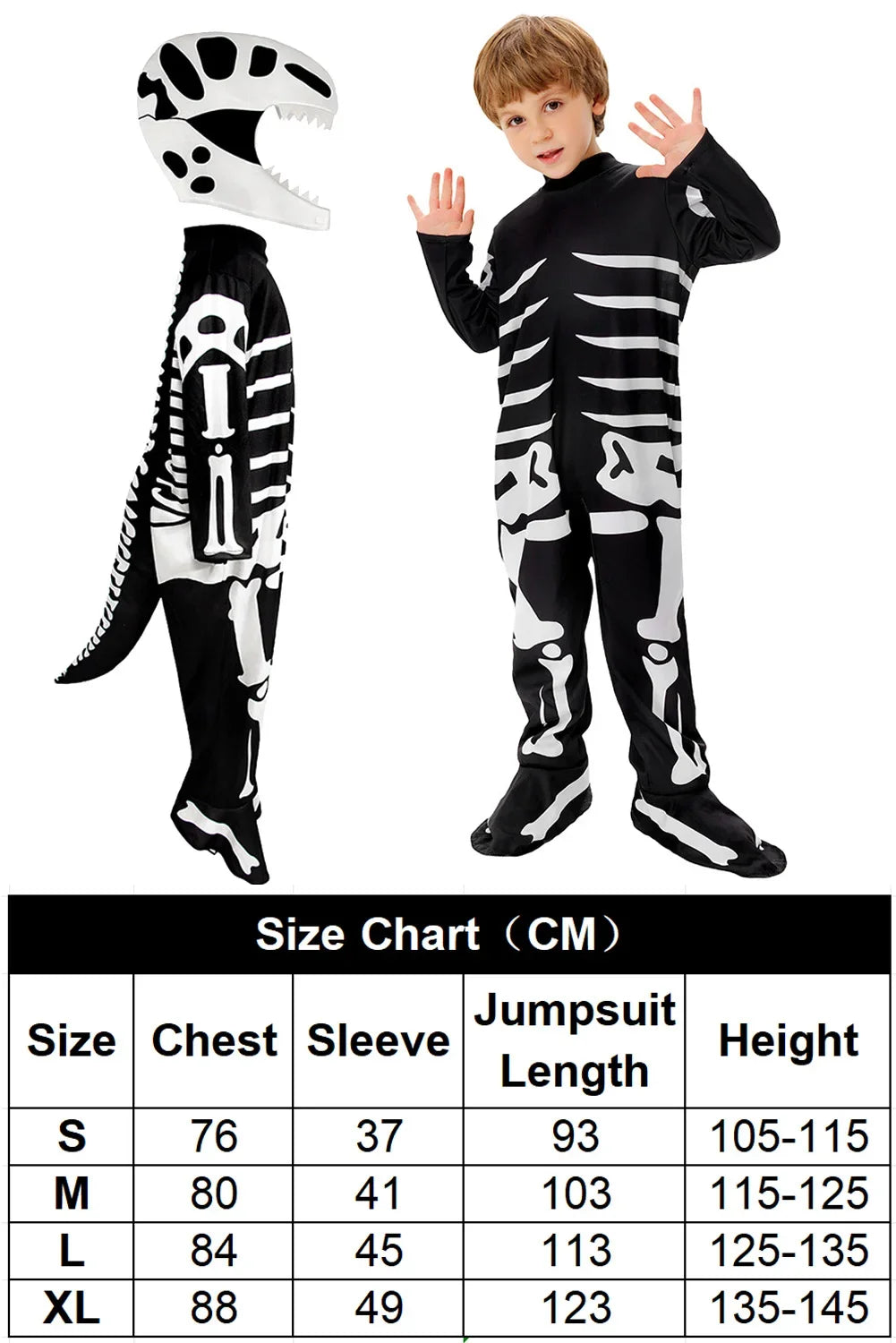 Boys Skeleton Dinosaur Costume