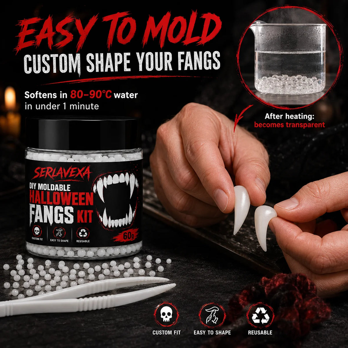 Moldable Vampire Fangs Kit