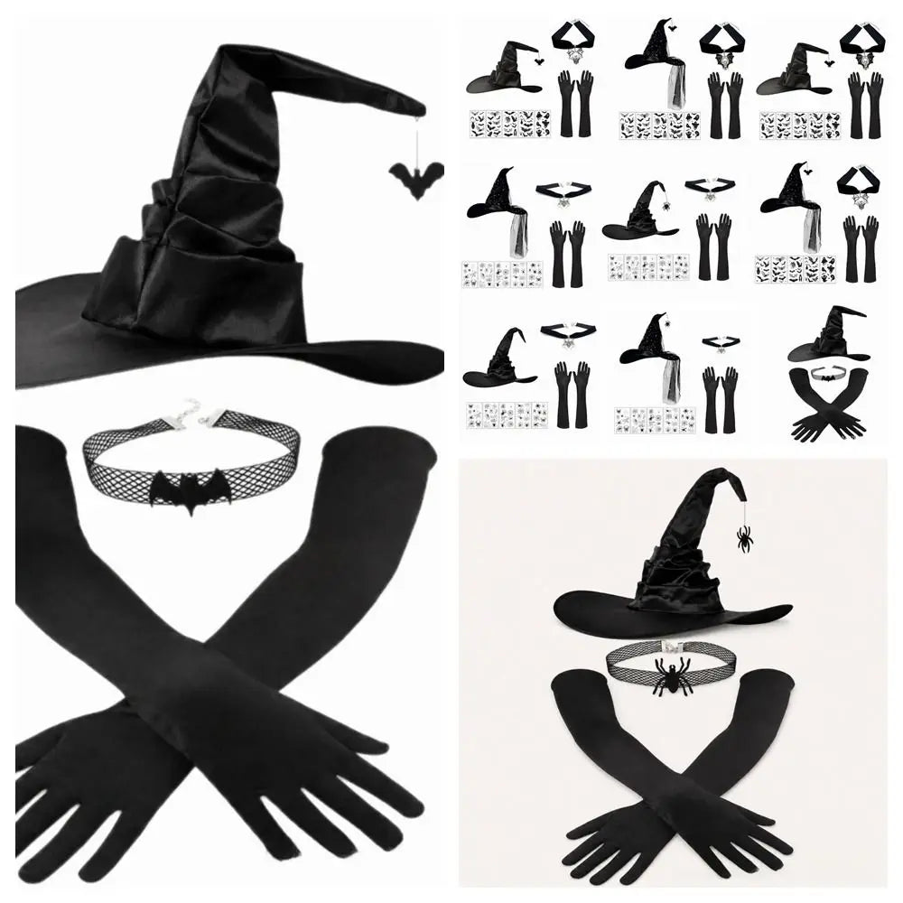 Ensemble chapeau et gants de sorcière