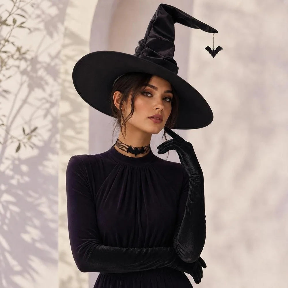 Ensemble chapeau et gants de sorcière