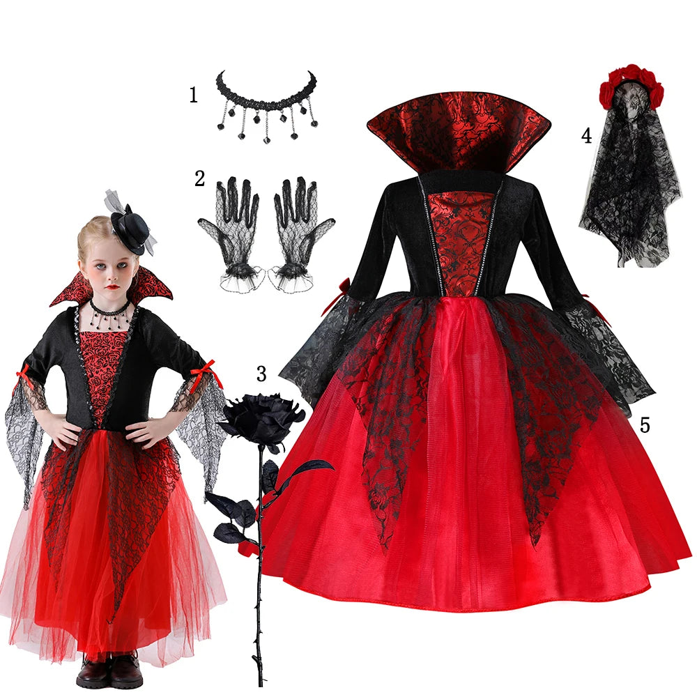 Girls Gothic Witch Costume