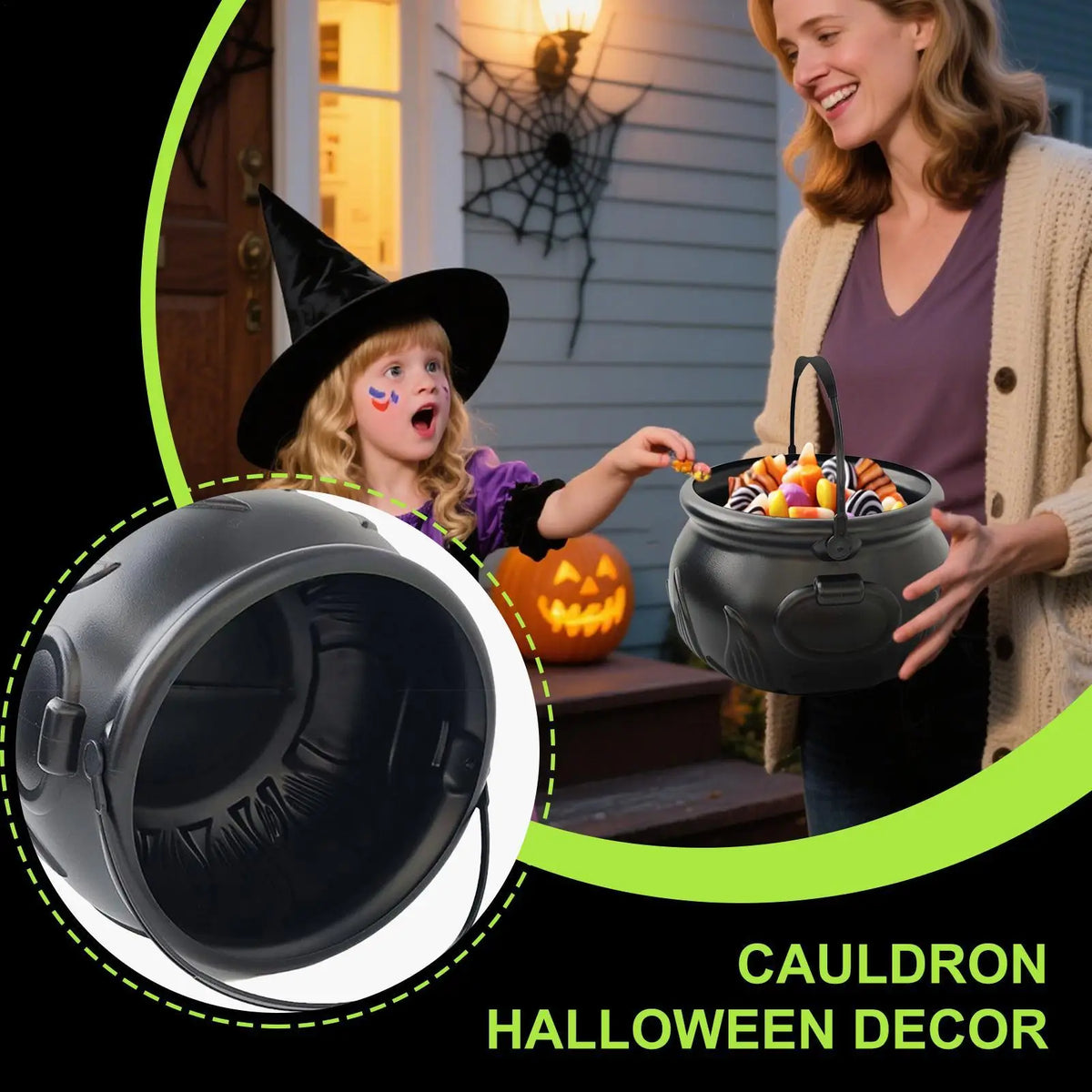 Skull Cauldron Decoration