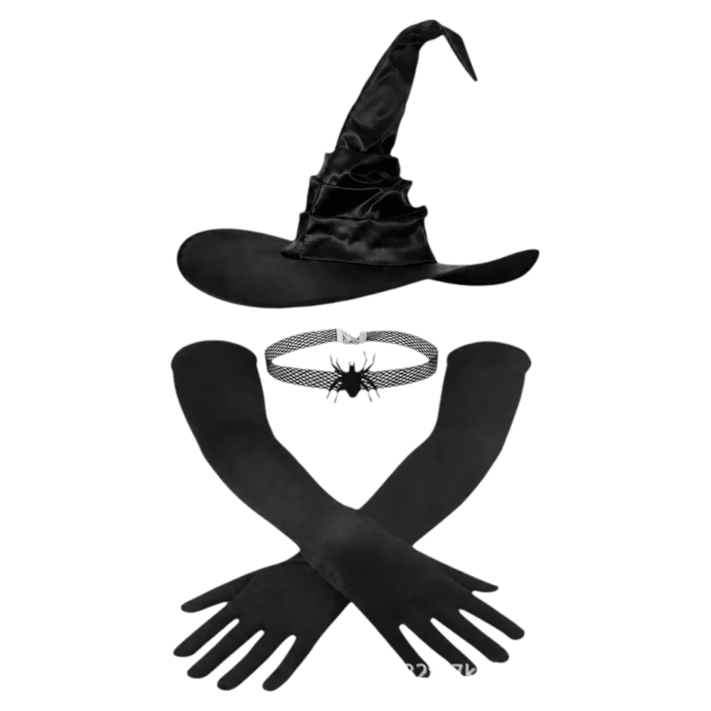 Ensemble chapeau et gants de sorcière