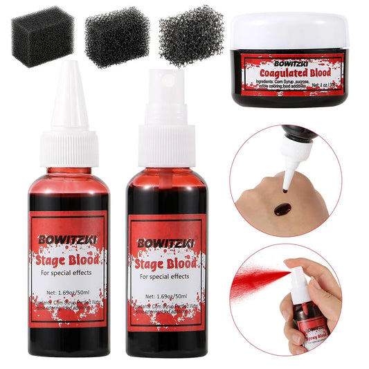 Fake Blood - Fake Blood + Vampire Fangs - Halloween pack