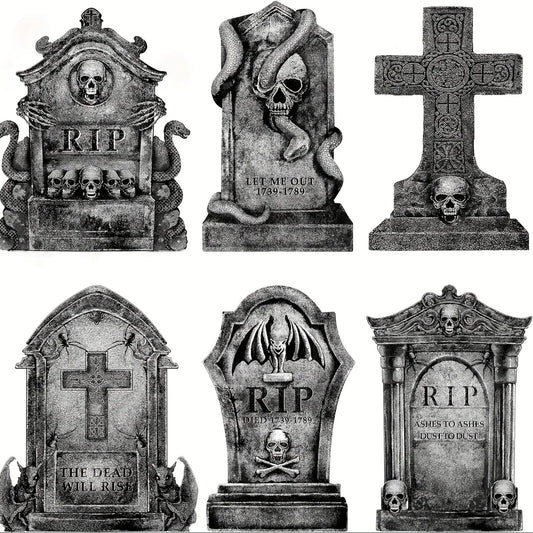 Tombstone - Tombstone + Web + Hanging Skulls - Halloween pack