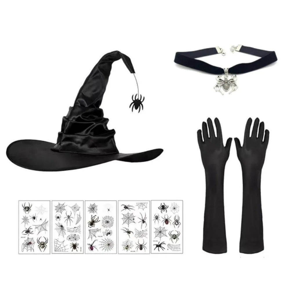 Ensemble chapeau et gants de sorcière
