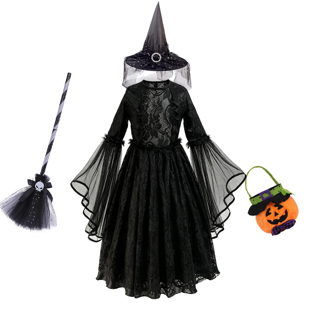Girls Gothic Witch Costume