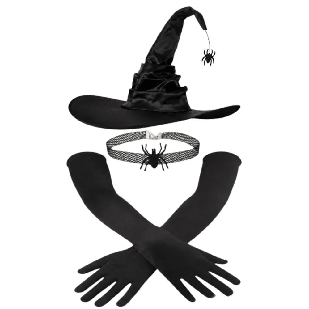 Ensemble chapeau et gants de sorcière