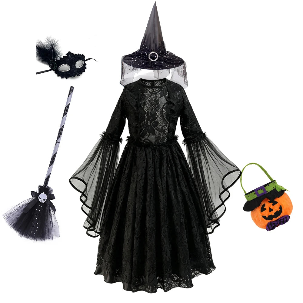 Girls Gothic Witch Costume