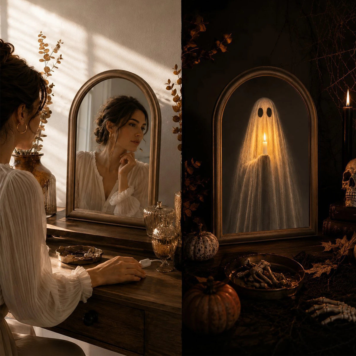 Light-Up Ghost Mirror