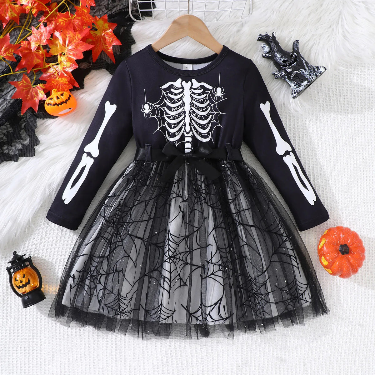 Girls Skeleton Princess Costume