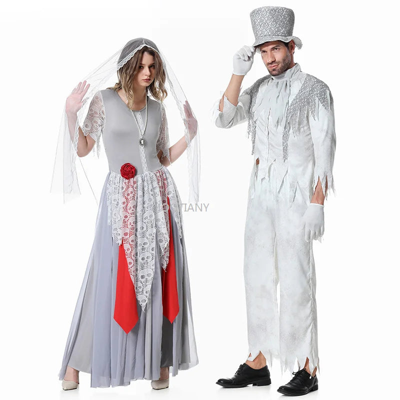 Zombie Bride & Groom Couple Costume