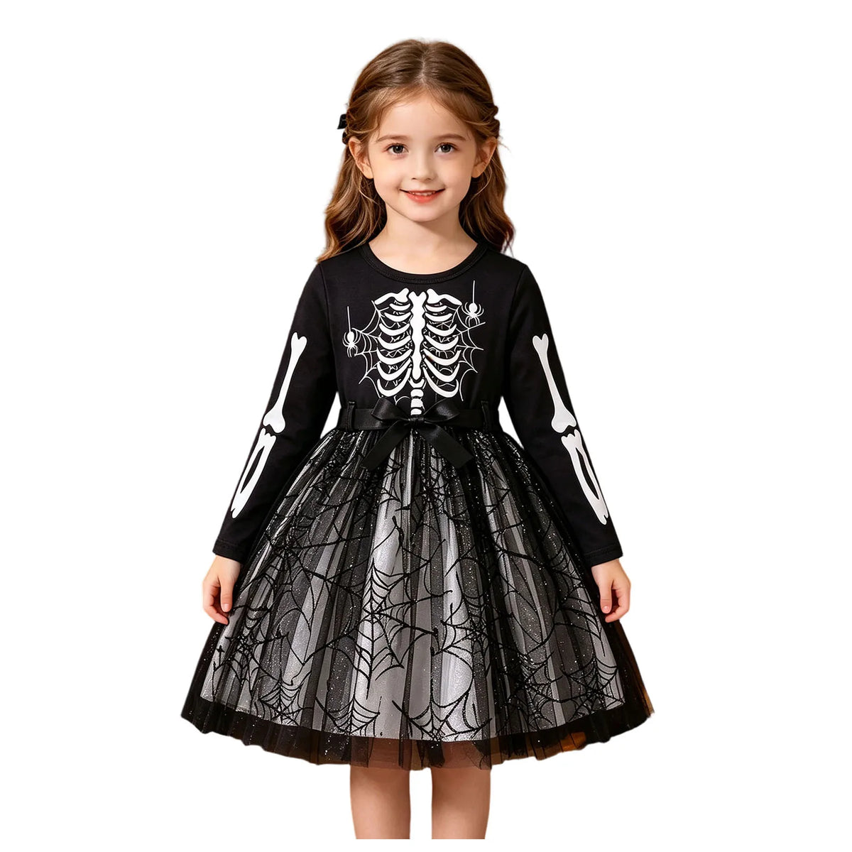 Girls Skeleton Princess Costume