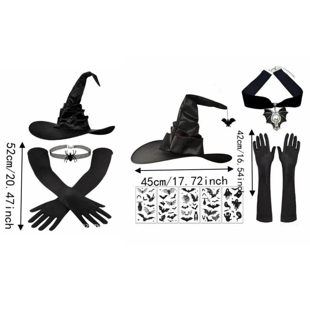 Ensemble chapeau et gants de sorcière