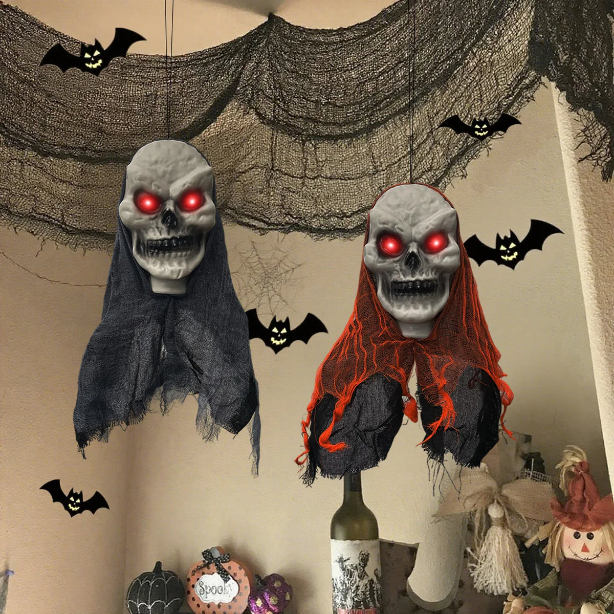 Hanging Skulls - Skulls + Web + Tombstone - Halloween pack