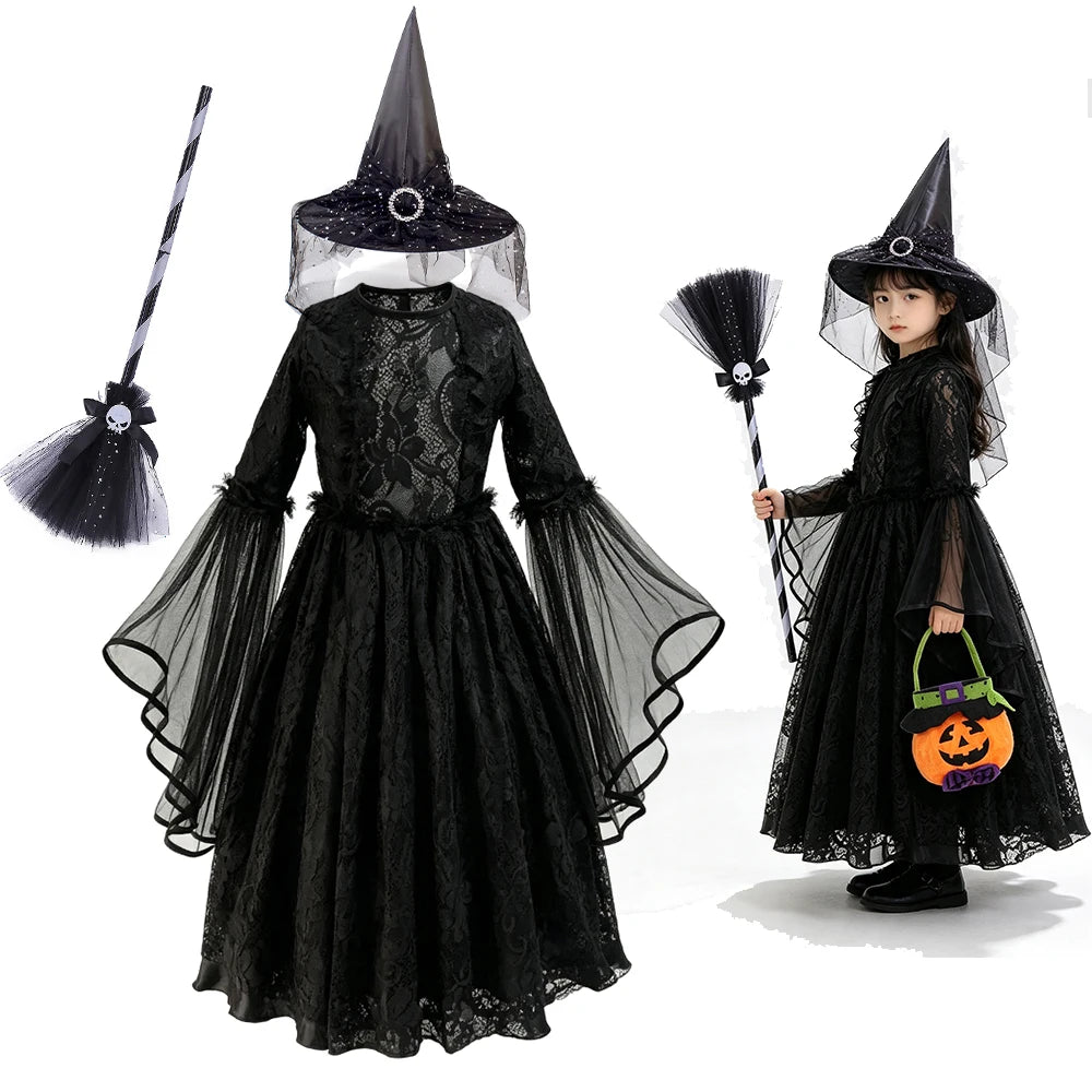 Girls Gothic Witch Costume