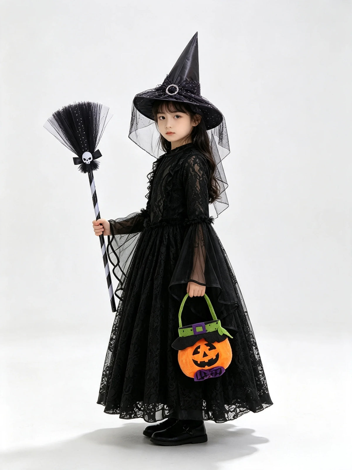 Girls Gothic Witch Costume