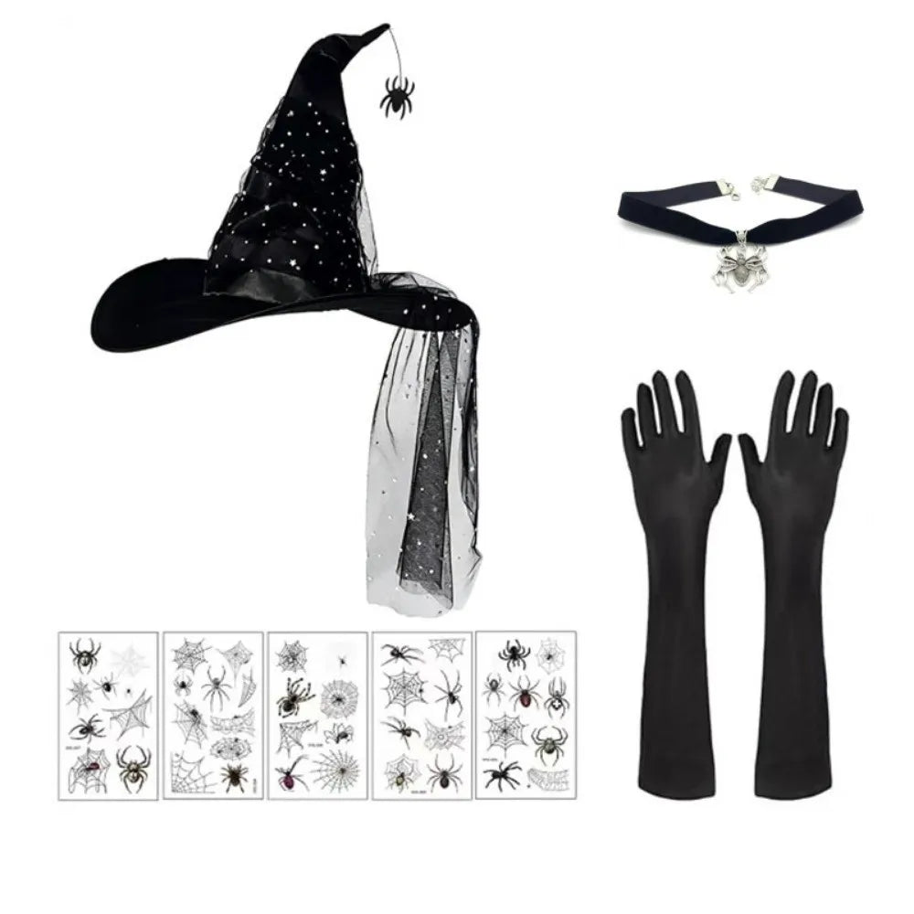 Ensemble chapeau et gants de sorcière