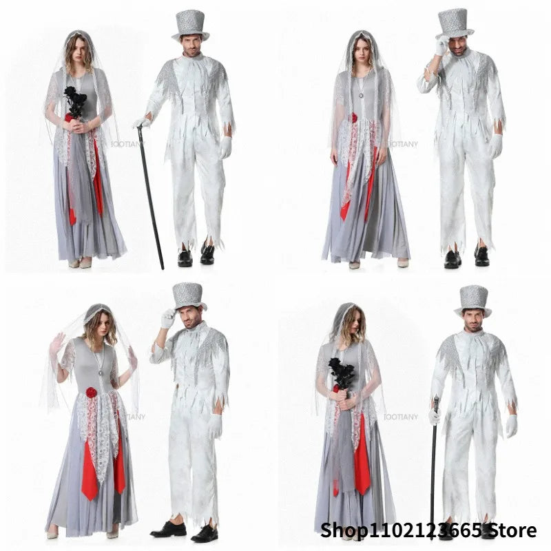 Zombie Bride & Groom Couple Costume