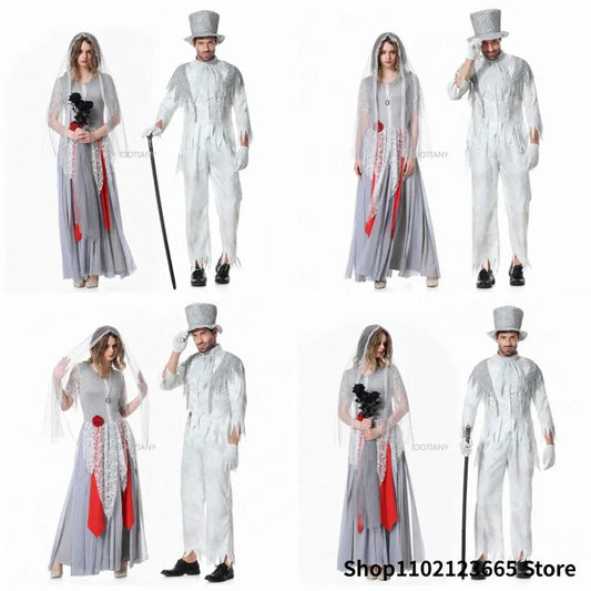 Zombie Bride & Groom Couple Costume