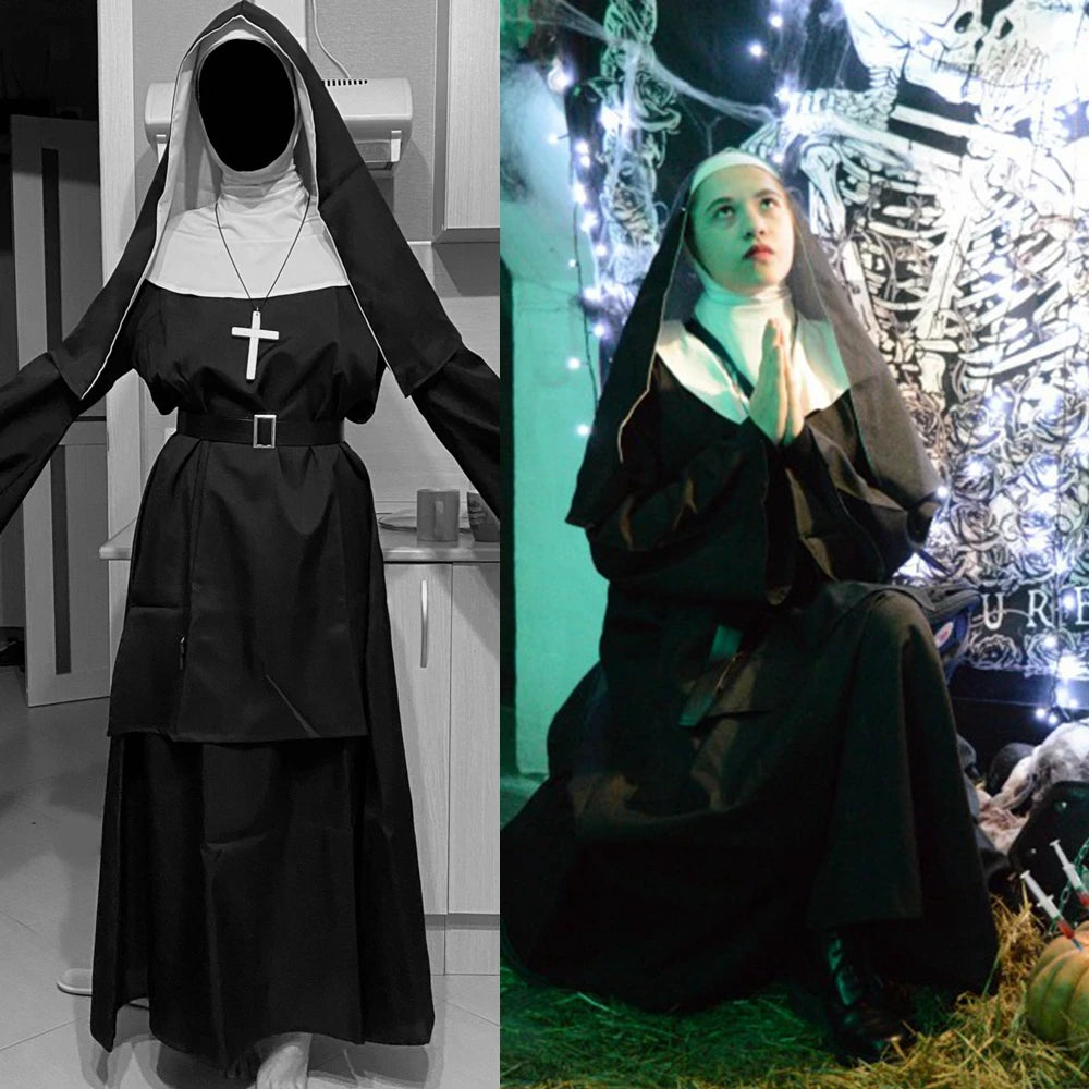 Women's Gothic Nun Costume Set